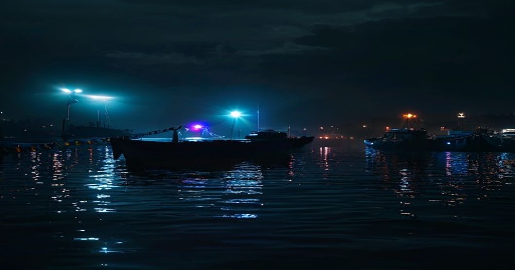 HBO Max crime series dark harbor at night with police lights