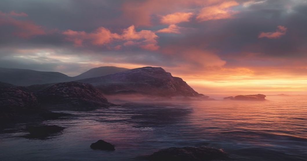 Catalina Island California coast foggy cinematic landscape